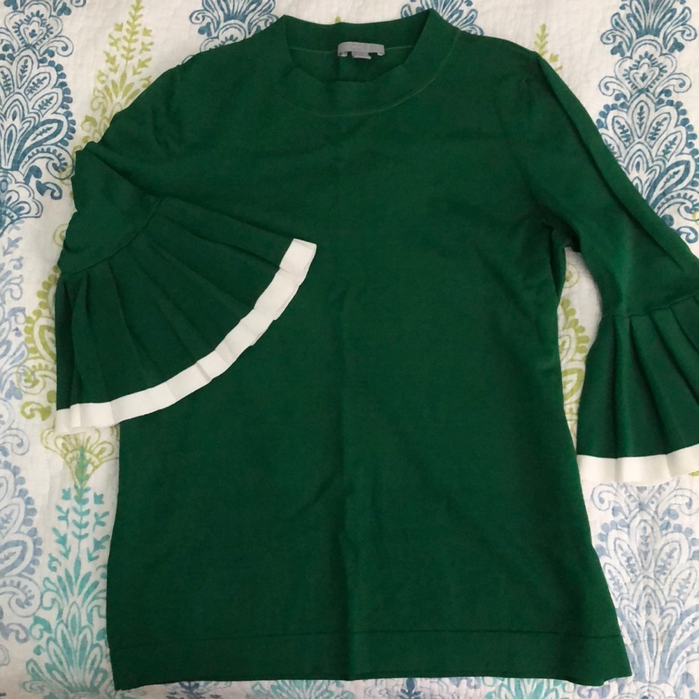 COS Green pleated sleeve top